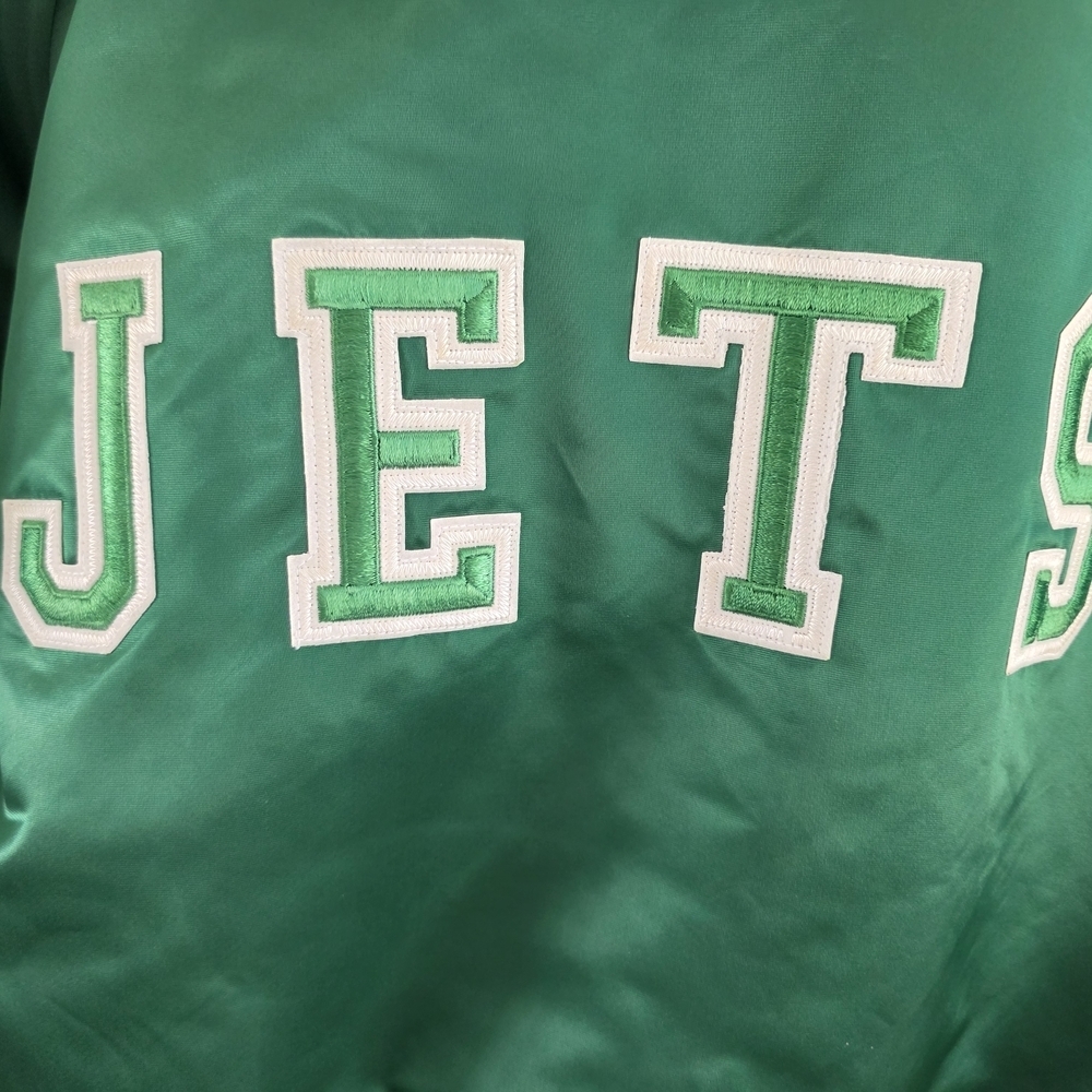 Vintage New York Jets Satin Varsity Jackets Mens L Chalk Line USA NFL - Picture 8 of 15
